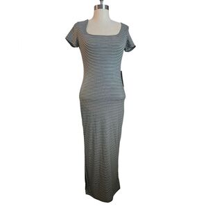 NWT J FOR JUSTIFY Contour Collection Olive Green Striped Maxi | SZ M